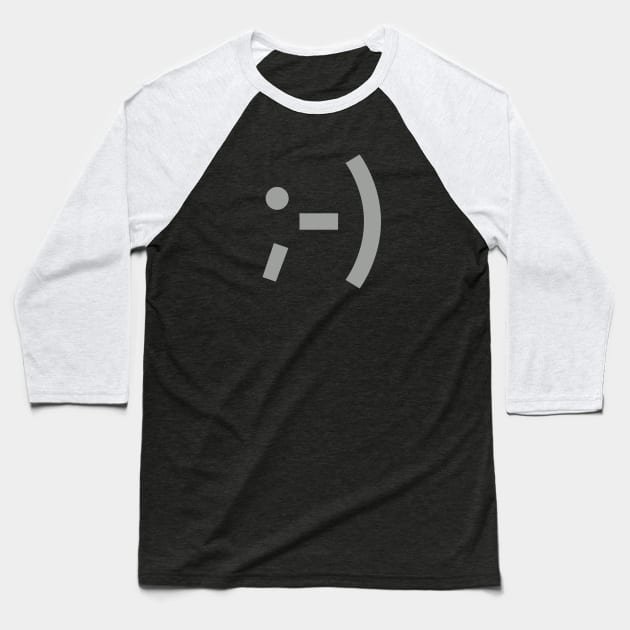 Emoticon – Wink Baseball T-Shirt by Dez53